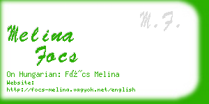melina focs business card